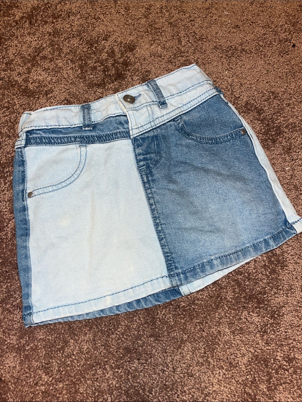 wonder nation Med & Light Blue Denim Elastic Waist Skirt